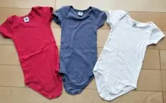 プチバトー　ロンパース 3色セット 18m