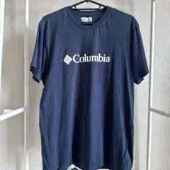 Columbia ネイビー Tシャツ ロゴ入り