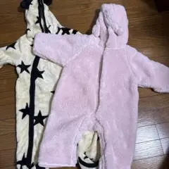 フリースロンパース2色セット