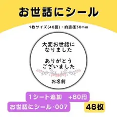 お世話になりましたシール007　48枚／サンキューシール