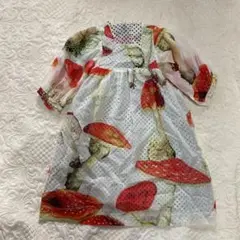 あちゃちゅむ　きのこ＆ドットワンピースsizeL 125〜135cm