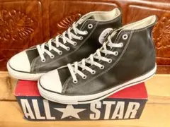 90s!USA!コンバース オールスター レザー 黒 デッド ビンテージ 255