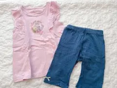 ユニクロ　ディズニー　ラプンツェル　Tシャツ　パンツ　上下セット