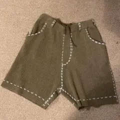 PHINGERIN オリーブ色 リブ編みショートパンツ