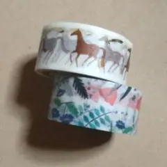 馬と花柄のマスキングテープセット