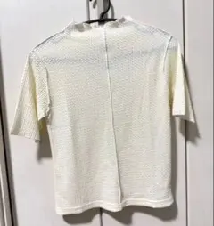 未使用　ルノンキュール　ギンガムチェックTシャツ　クリーム色
