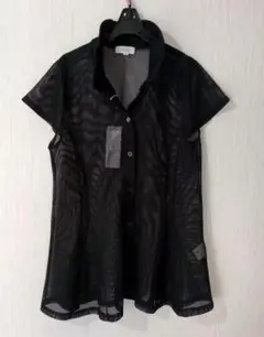 未使用　メッシュ シアー半袖シャツ　M　黒