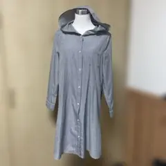 ストライプ フード付き ロングシャツ