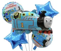 トーマス風船　バルーン　5点セット 誕生日飾り付け きかんしゃトーマス
