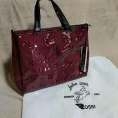 【新品未使用】Bruno Rossi　エナメル2wayバッグ　ボルドー
