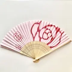 【未使用品】Leilianレリアン バラ模様の扇子　ピンク【送料込み】