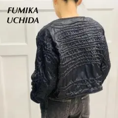 極美品 FUMIKA UCHIDA ポリコードパラシュートブルゾン 黒 36