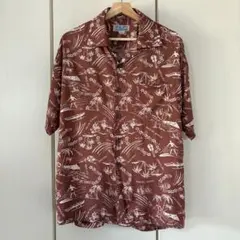 【アロハシャツ】 TOM SHORT ハワイアンシャツ HAWAII ブラウン
