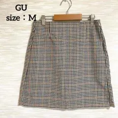 【完売品】ジーユー GU チェックミニスカート【M】千鳥格子柄 台形 1220