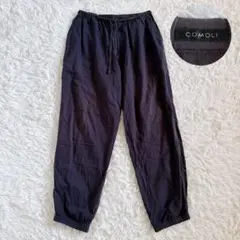 3サイズ✨COMOLI 空紡オックス ドローストリングパンツ ネイビー系