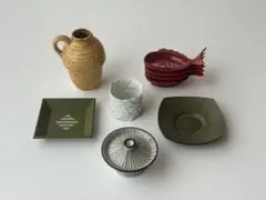 ヴィンテージ 民藝 陶器のピッチャーと小皿セット