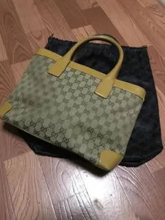 美品 GUCCI グッチ ハンド バッグ キャンバス GG柄 ブラウン