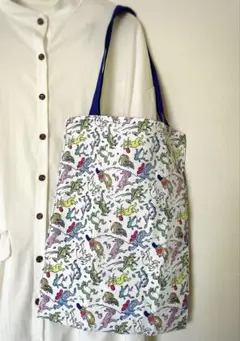 カラフル鳥獣戯画／エコバッグ／ハンドメイド