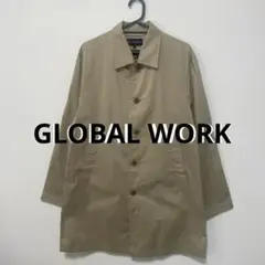 グローバルワーク　ステンカラーコート　メンズSサイズ　ベージュ