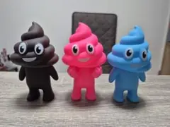 うんち型フィギュアセット（茶・ピンク・青）