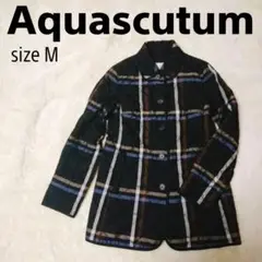 アクアスキュータム aquascutum キルティングジャケット チェック m
