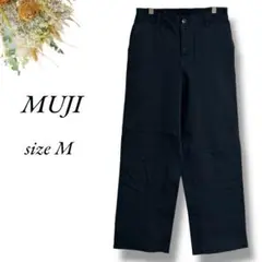 無印良品 ストレートパンツ チノパン M ネイビー カジュアル 3956