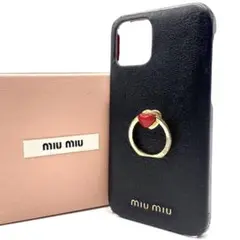 【美品】ミュウミュウ ハート マドラス iPhone12Pro スマホケース 黒