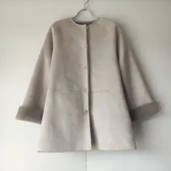 美品 Sybilla シビラ ムートンコート ライトグレー