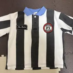 ポロシャツ 90サイズ 黒白ストライプ