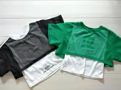 ガール　メッシュ　ショートTシャツ　140　双子
