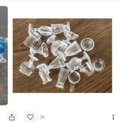 プラスチック　ミニチュアグラス17個ランダムセット