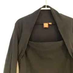 luxe relaxing 黒色 ボレロ七分袖カットソー 42 ブラック