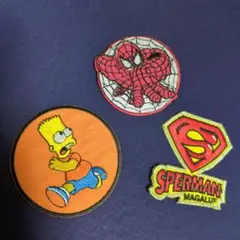 バート・シンプソン スパイダーマン スーパーマン ワッペン