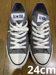 コンバース ローカット スニーカー 24cm グレー 水玉