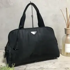 【美品工房】美品 PRADA(プラダ)ナイロン素材 ハンドバッグ ブラック 黒