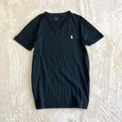 【入手困難】ポロラルフローレン 半袖Tシャツ ワンポイント刺繍ロゴ ブラック M