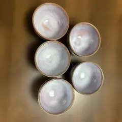紫色の陶器製ボウル5個セット