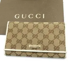 ✨極美品✨ GUCCI ミニ財布 GGライン シマ ジャガード キャンバス