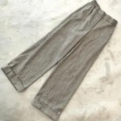 ZARA メンズ ロールアップパンツ ブラウン ヘリボーン柄 EUR XS