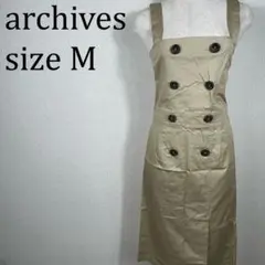 美品 アルシーヴ archives 腰ベルト付き 肩掛けワンピース M【427】