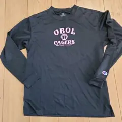 Champion ロングスリーブTシャツ M 黒×ピンク
