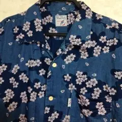 Blue Trick ブルートリック　デニム花柄シャツ　岡山デニム　サイズ5