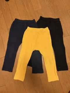 リブ素材 ボトムス 3色セット からし色