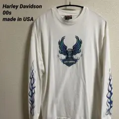 【Harley-Davidson】00s ファイアプリント Tシャツ USA製