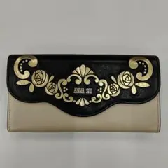 ANNA SUI 長財布 黒✕ベージュ