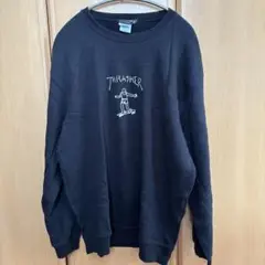 スラッシャー　プリント　スウェット　トレーナー　ブラック　size XL