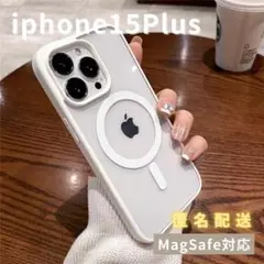 iphone15PlusケースマグセーフMagSafe韓国可愛い白人気