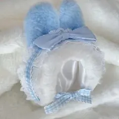 10cm 被り物 帽子 水色うさぎ