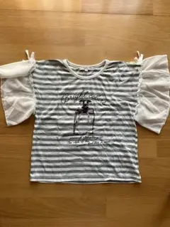 SOMETHING ストライプフリルTシャツ 150