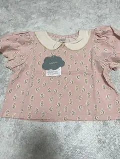 新品未使用フタフタ　花柄ピンク半袖ブラウス